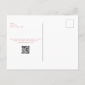 Elegance in het Rode Weddenschap Red onze datum Briefkaart (Achterkant)