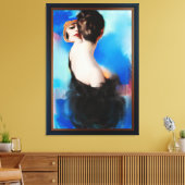 Elegance in het zwart door Rolf Armstrong Canvas Afdruk (Insitu (Woonkamer))