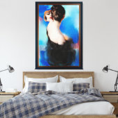 Elegance in het zwart door Rolf Armstrong Canvas Afdruk (Insitu (Slaapkamer))