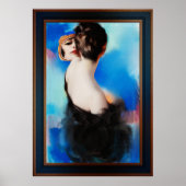 Elegance in het zwart door Rolf Armstrong Poster (Voorkant)