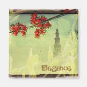 Elegance in Light Green en Red Magneet (Voorkant)