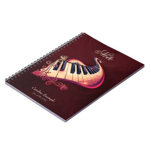 Elegance in motion, the curved piano. notitieboek (Linkerzijde)