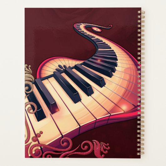 Elegance in motion, the curved piano.  planner (Achterkant)