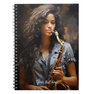 Elegance in Oil: Dynamic Saxophonist Notitieboek