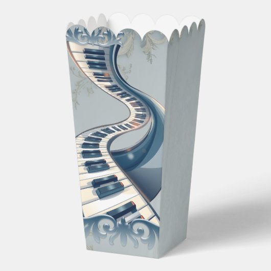 Elegance in piano keys and blossoms.  bedankdoosjes (Achterkant)