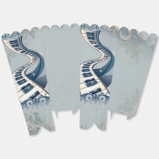 Elegance in piano keys and blossoms.  bedankdoosjes (Ongevouwen)