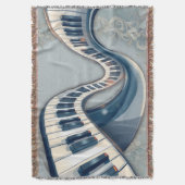 Elegance in piano keys and blossoms.  deken (Voorkant Verticaal)