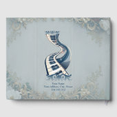 Elegance in piano keys and blossoms.  gastenboek (Achterkant)