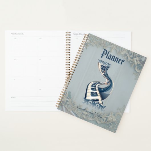 Elegance in piano keys and blossoms. planner (Display)