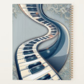 Elegance in piano keys and blossoms.  planner (Achterkant)