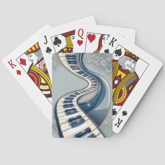 Elegance in piano keys and blossoms.  pokerkaarten (Achterkant)