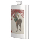 Elegance Kerstmis Deer Antlers Damask Heupfles (Links)