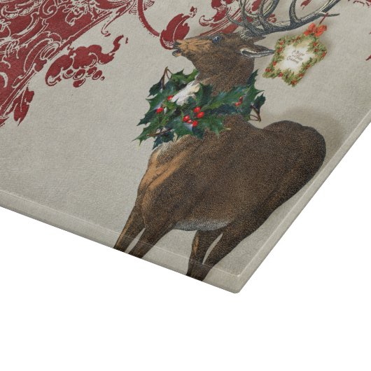  Elegance Kerstmis Deer Antlers Damask Snijplank (Hoek)