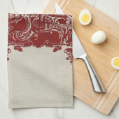  Elegance Kerstmis Deer Antlers Damask Theedoek (Quarter Fold)