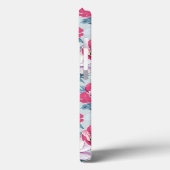 Elegance kleurenbloemen patroon op blauw Case-Mate iPhone case (Achterkant / Links)