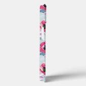 Elegance kleurenbloemen patroon op blauw Case-Mate iPhone case (Achterkant / Rechts)