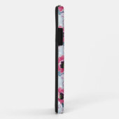 Elegance kleurenbloemen patroon op blauw Case-Mate iPhone case (Achterkant/rechts)