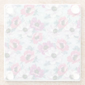 Elegance kleurenbloemen patroon op blauw glazen onderzetter (Achterkant)