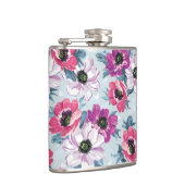 Elegance kleurenbloemen patroon op blauw heupfles (Rechts)