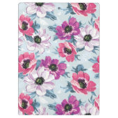 Elegance kleurenbloemen patroon op blauw klembord (Achterkant)