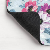 Elegance kleurenbloemen patroon op blauw muismat (Hoek)