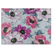 Elegance kleurenbloemen patroon op blauw snijplank (Voorkant)