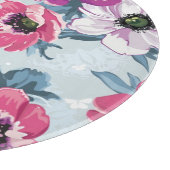 Elegance kleurenbloemen patroon op blauw snijplank (Hoek)