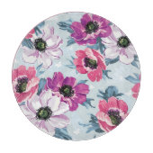 Elegance kleurenbloemen patroon op blauw snijplank (Voorkant)