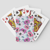 Elegance kleurenbloemen patroon op blauw speelkaarten (Achterkant)