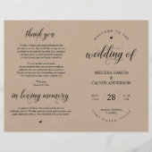 Elegance Kraft Wedding Ceremonie, Foldable Program (Voorkant)
