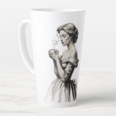  Elegance Lady Cup – Romantische Sketch Art wi Latte Mok (Linkerhoek)