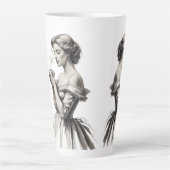  Elegance Lady Cup – Romantische Sketch Art wi Latte Mok (Voorkant)