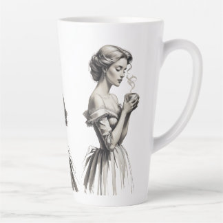  Elegance Lady Cup – Romantische Sketch Art wi Latte Mok