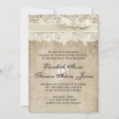 Elegance lint op Lace Wedding Invitation Kaart (Voorkant)