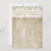 Elegance lint op Lace Wedding Invitation Kaart (Achterkant)