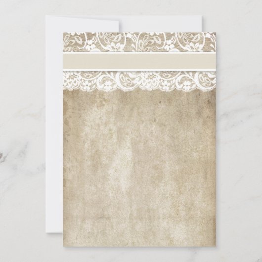 Elegance lint op Lace Wedding Invitation Kaart (Achterkant)