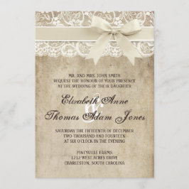  Elegance lint op Lace Wedding Invitation Kaart
