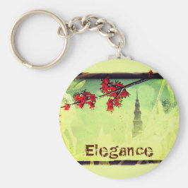 Elegance Mapple Flowers and Tower Sleutelhanger