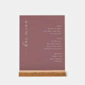 Elegance Maroon Calligraphy Bar Menu Acryl Bord (Voorkant)