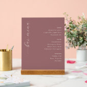 Elegance Maroon Calligraphy Bar Menu Acryl Bord (Huwelijk)