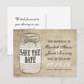  Elegance Mason Jar Twine Save the Date Aankondigingskaart (Voorkant / Achterkant)