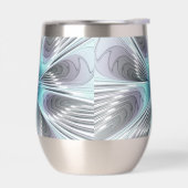 Elegance Modern Blue Grey White Fractal Art Flower (Links)