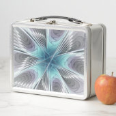 Elegance Modern Blue Grey White Fractal Art Flower (In situ)