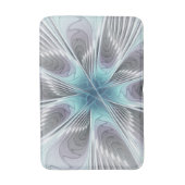 Elegance Modern Blue Grey White Fractal Art Flower Badmat (Voorkant Verticaal)
