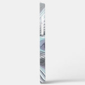 Elegance Modern Blue Grey White Fractal Art Flower Case-Mate iPhone Case (Achterkant / Links)