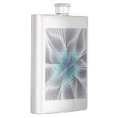 Elegance Modern Blue Grey White Fractal Art Flower Flacon (Rechts)