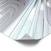 Elegance Modern Blue Grey White Fractal Art Flower Poster (Hoek)