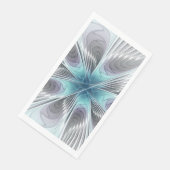 Elegance Modern Blue Grey White Fractal Art Flower Servet (Hoek)