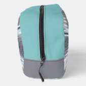 Elegance Modern Blue Grey White Fractal Art Flower Toilettasje (Rechts)