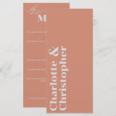 Elegance & Modern Flair Blush Pink Wedding Menu (Voorkant / Achterkant)